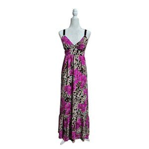Victoria's Secret maxi animal print floral adjustable straps dress size S